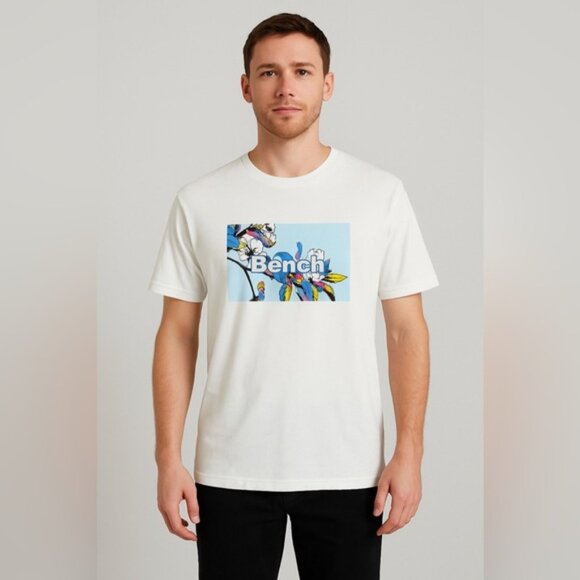 Bench Graphic Floral Logo T-Shirt White XL - Picture 1 of 5